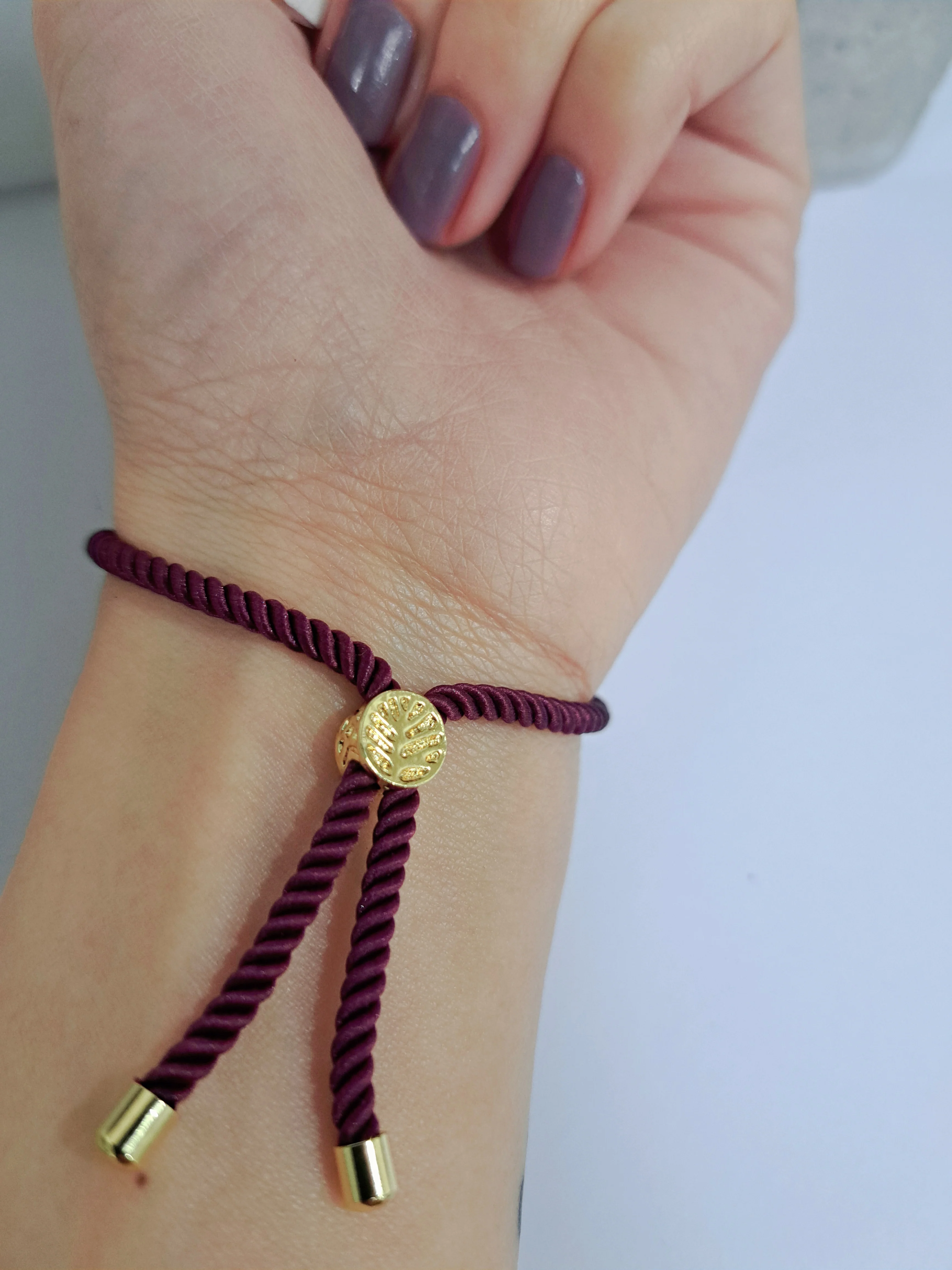 21K Pure Gold Thread Adjustable Flower Design Bracelet - Image 36