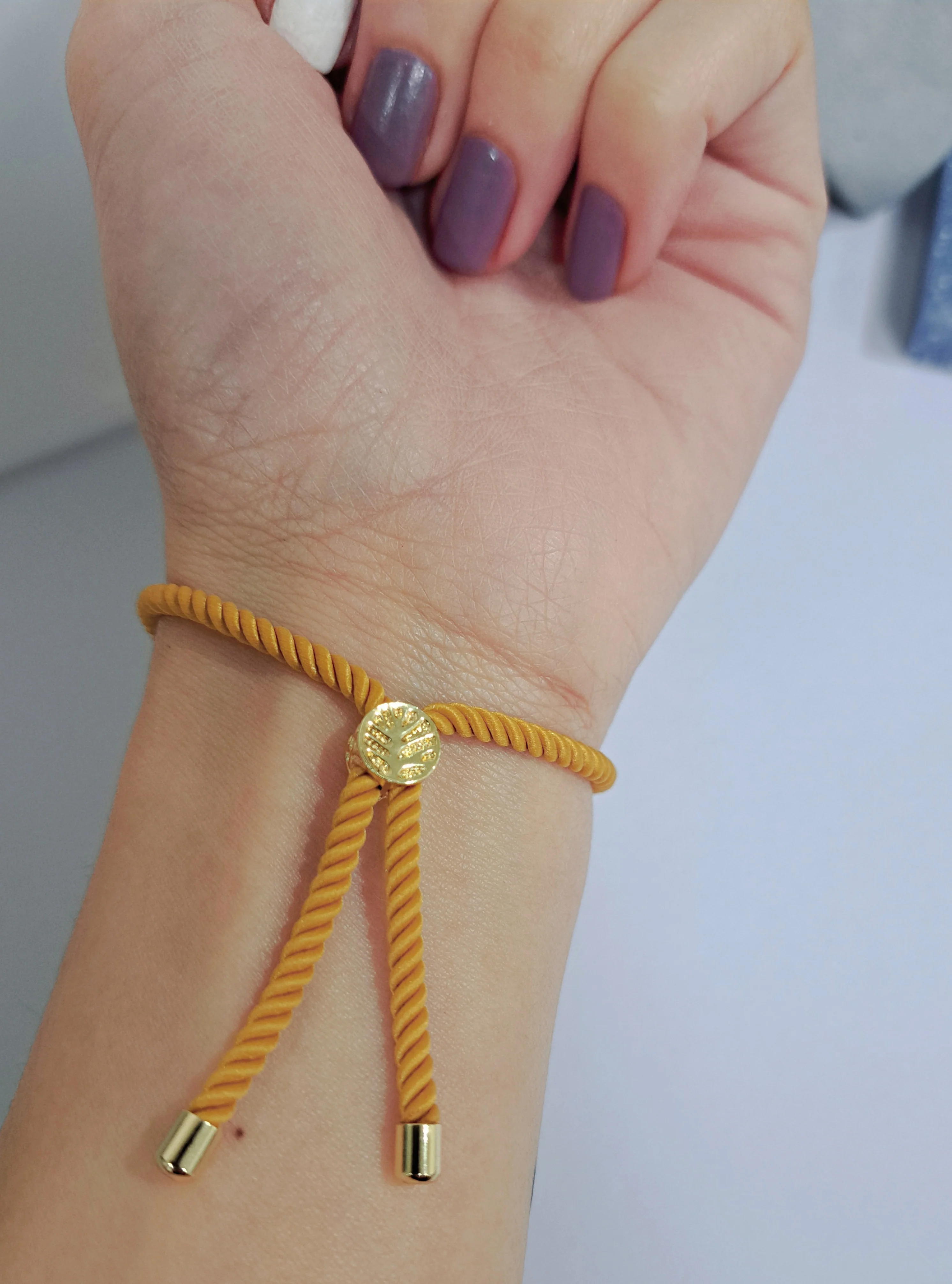 21K Pure Gold Thread Adjustable Flower Design Bracelet - Image 37
