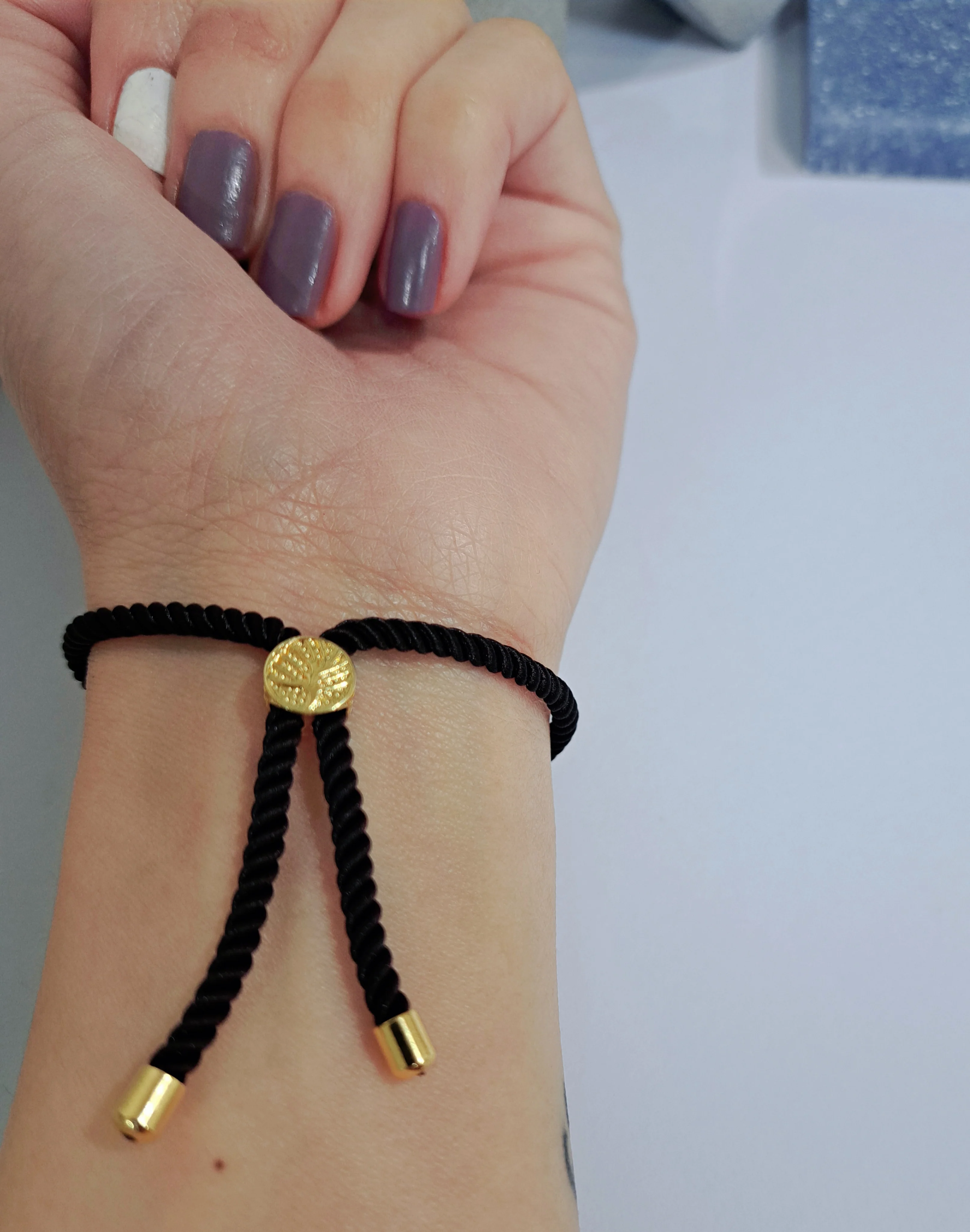 21K Pure Gold Thread Adjustable Flower Design Bracelet - Image 38