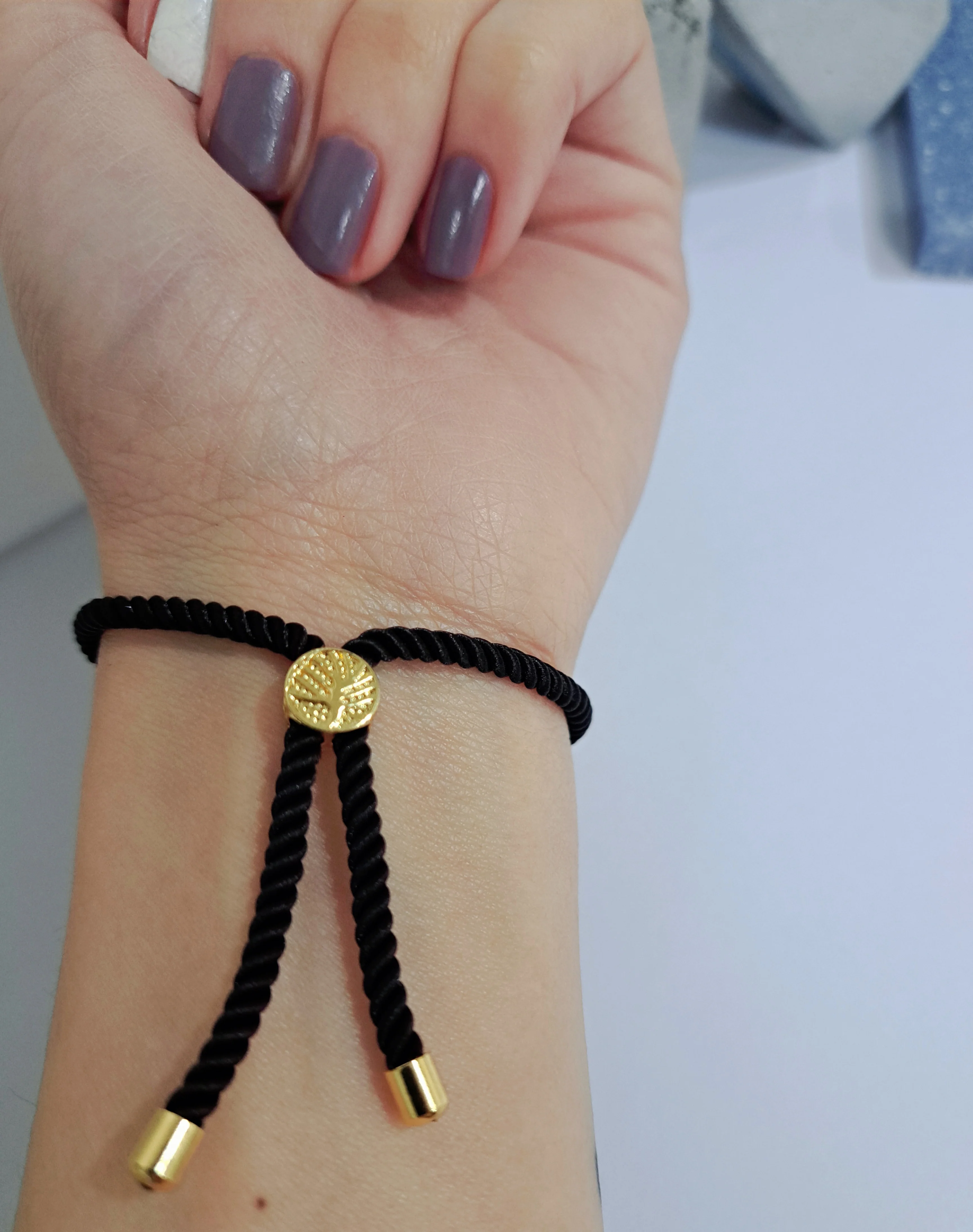 21K Pure Gold Thread Adjustable Flower Design Bracelet - Image 39