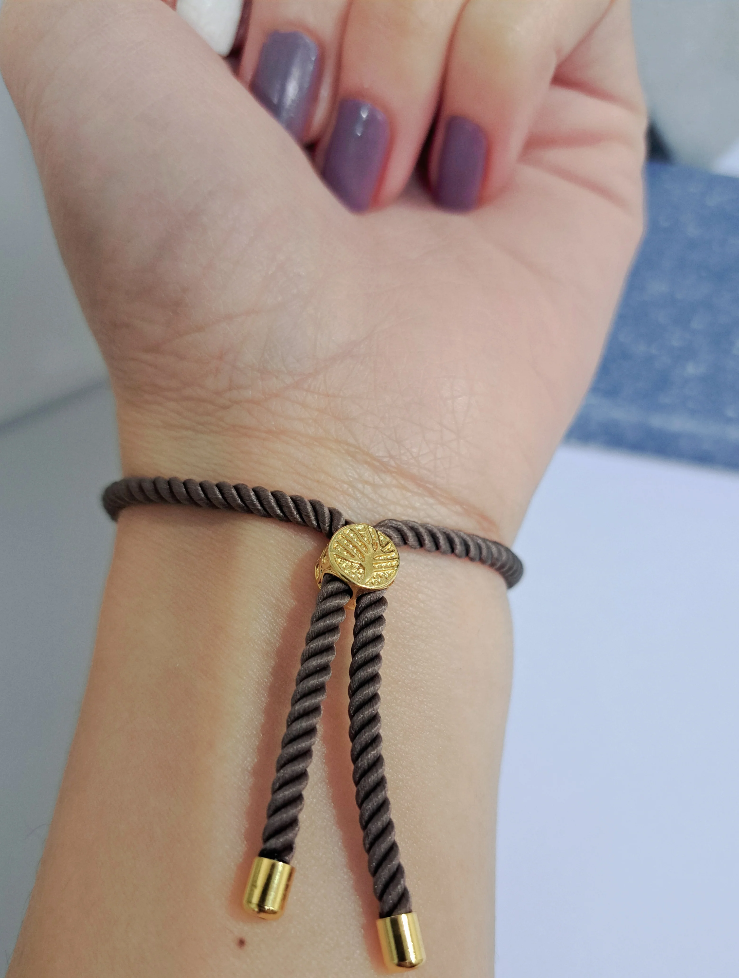 21K Pure Gold Thread Adjustable Flower Design Bracelet - Image 44