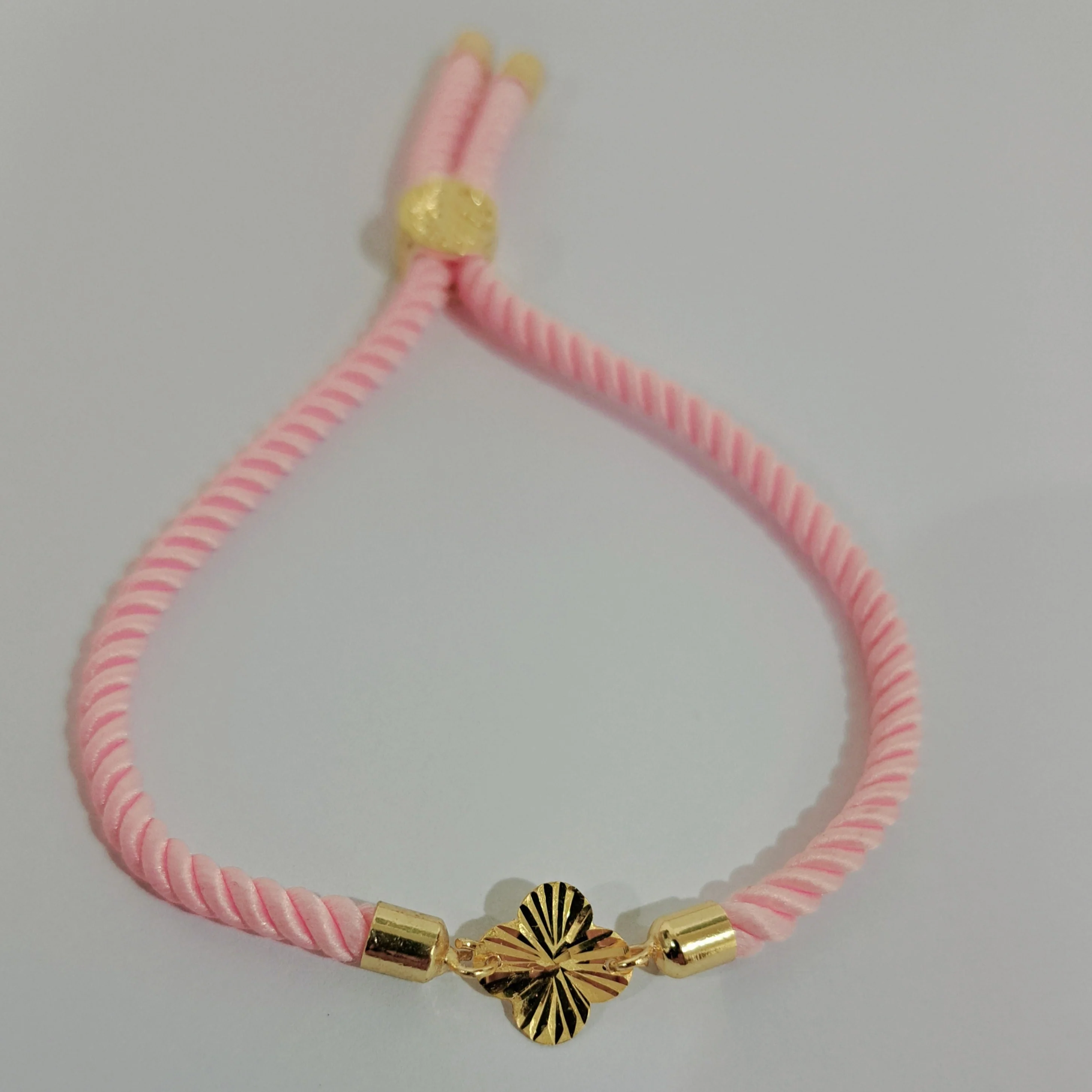 21K Pure Gold Thread Adjustable Flower Design Bracelet - Image 47