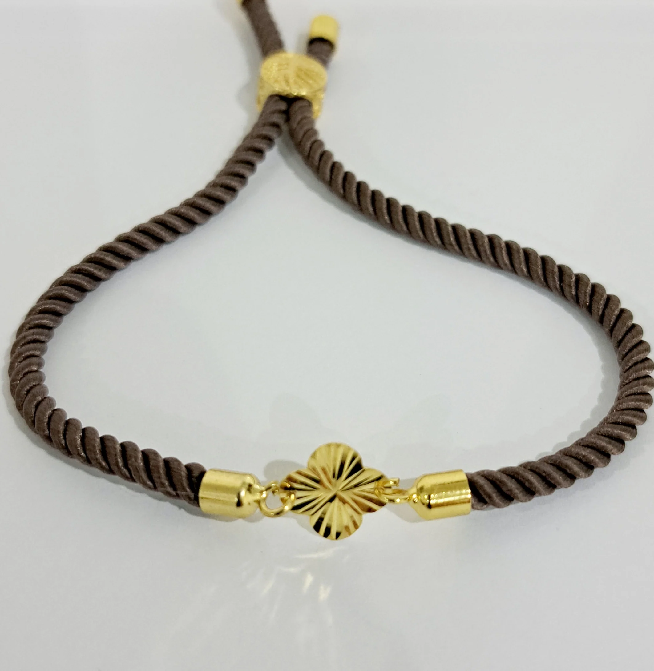 21K Pure Gold Thread Adjustable Flower Design Bracelet - Image 49