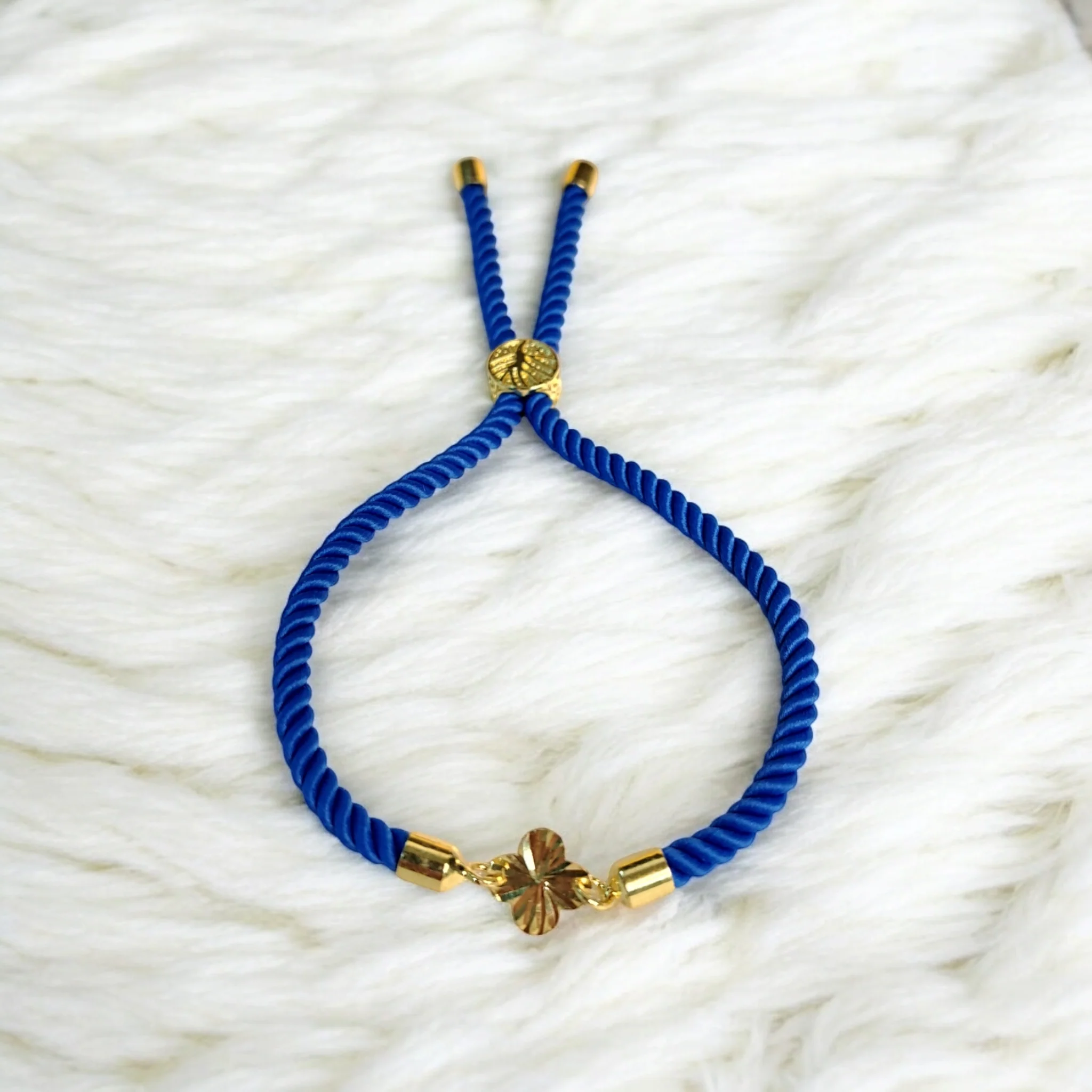 21K Pure Gold Thread Adjustable Flower Design Bracelet - Image 54