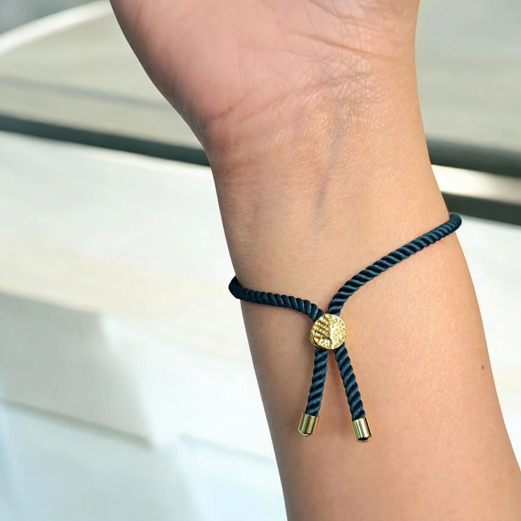 21K Pure Gold Thread Adjustable Flower Design Bracelet - Image 57