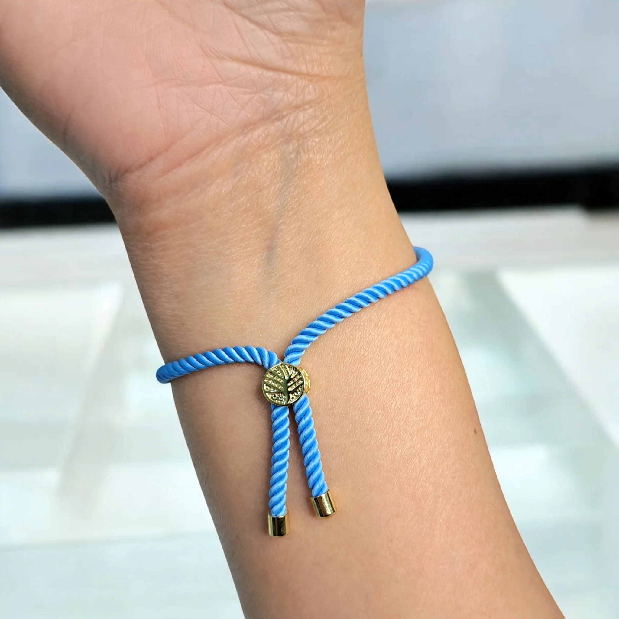 21K Pure Gold Thread Adjustable Flower Design Bracelet - Image 59