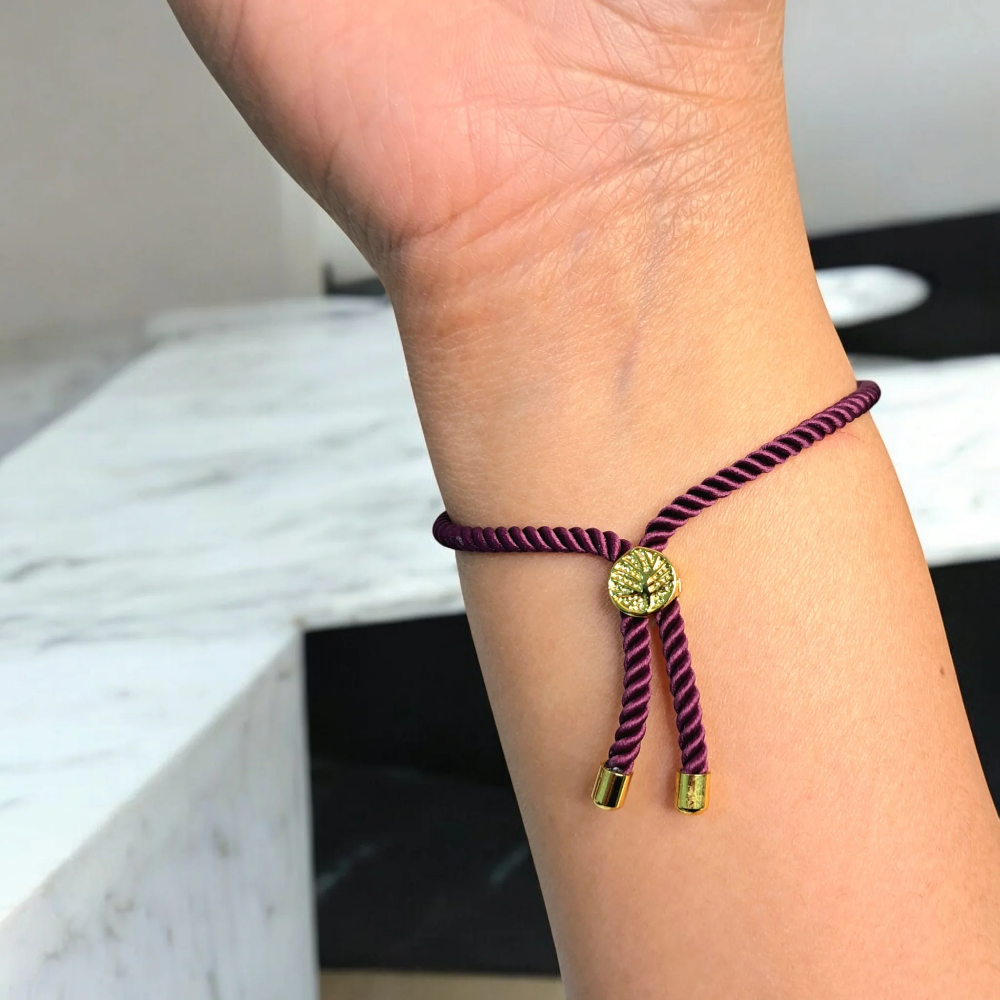 21K Pure Gold Thread Adjustable Flower Design Bracelet - Image 61