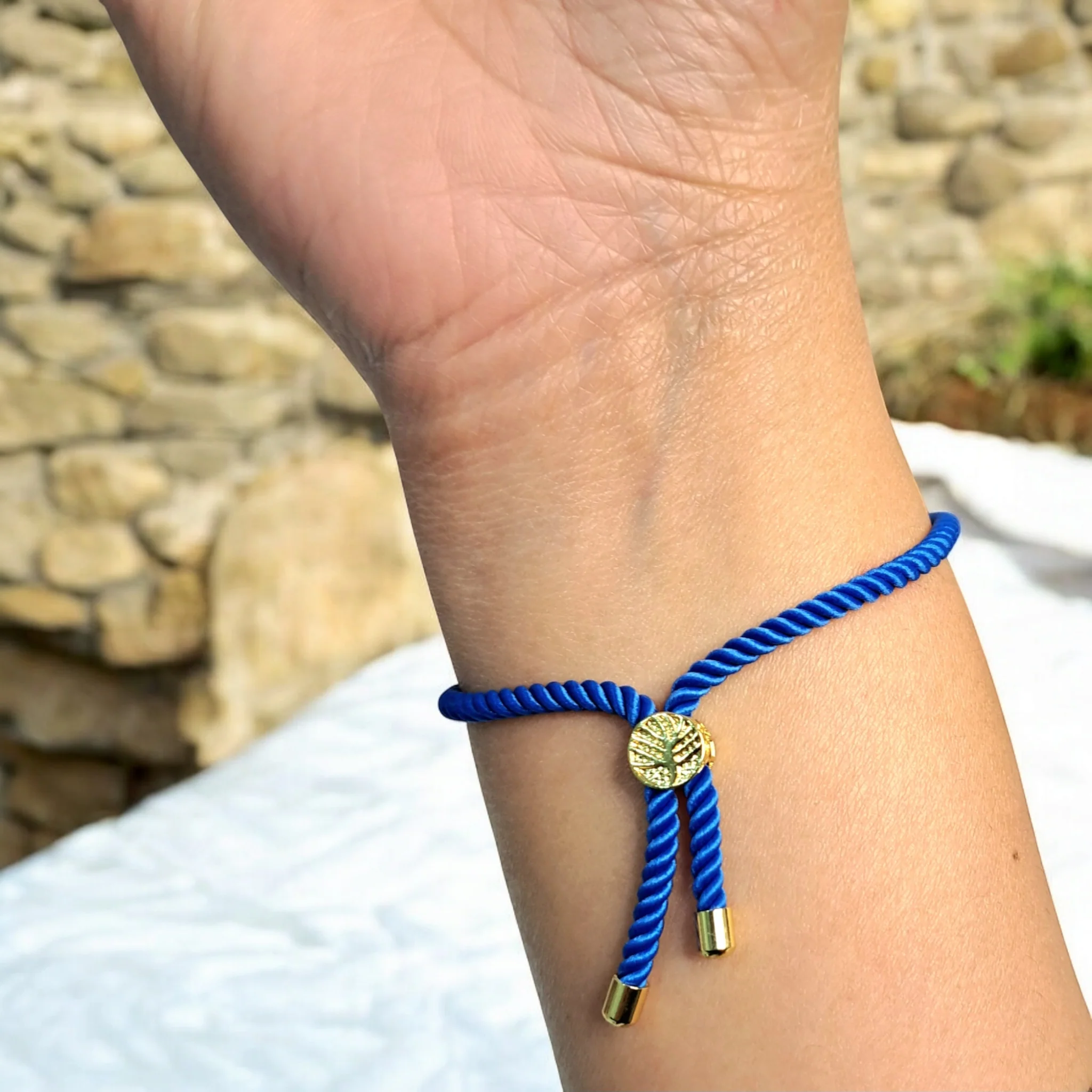 21K Pure Gold Thread Adjustable Flower Design Bracelet - Image 62