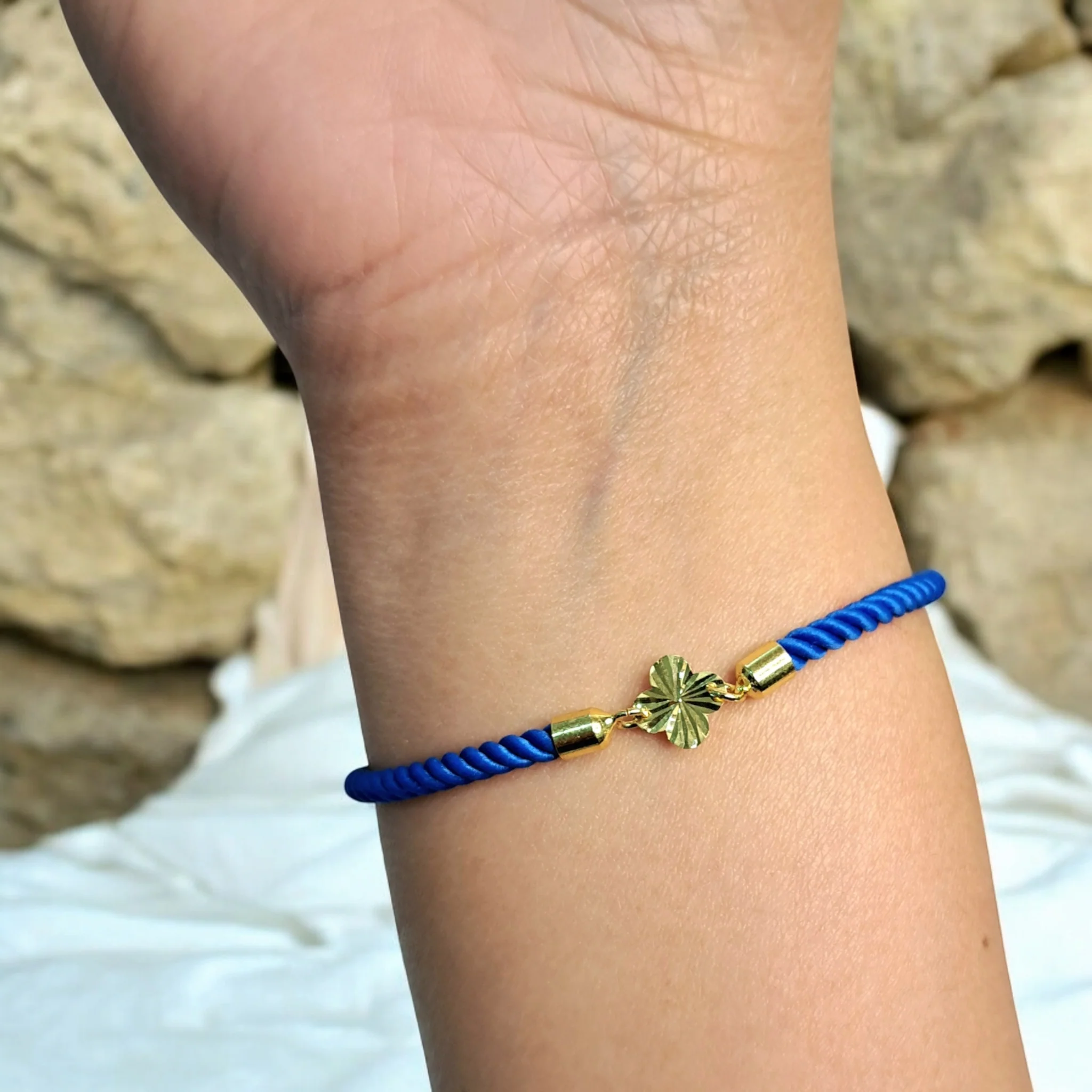 21K Pure Gold Thread Adjustable Flower Design Bracelet - Image 63