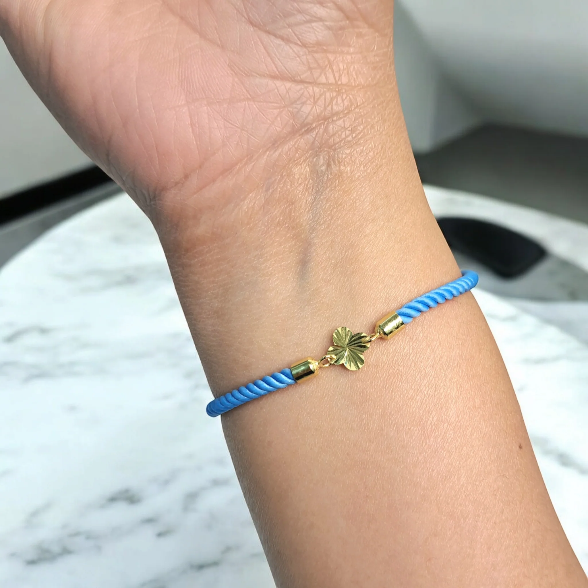 21K Pure Gold Thread Adjustable Flower Design Bracelet - Image 67