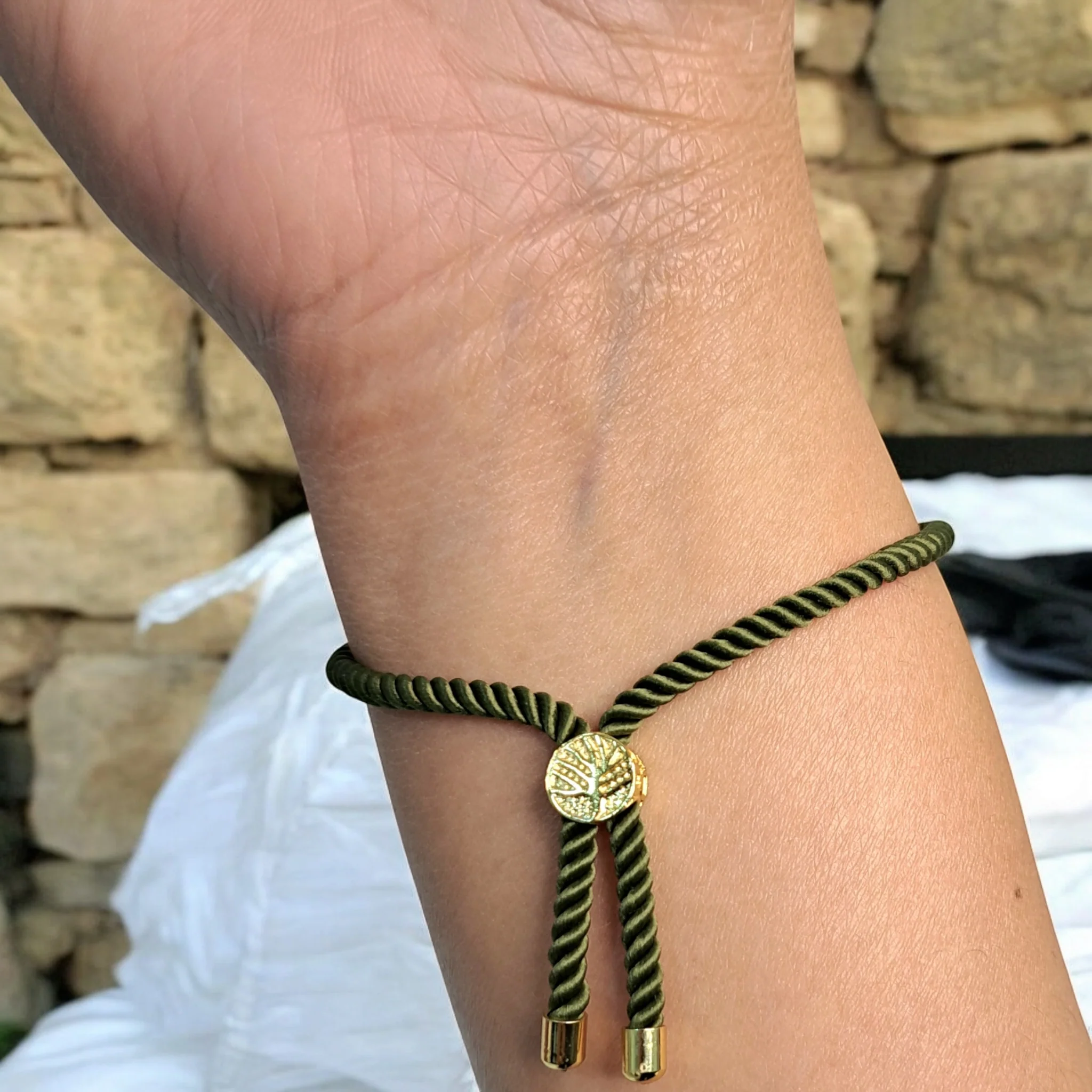 21K Pure Gold Thread Adjustable Flower Design Bracelet - Image 72