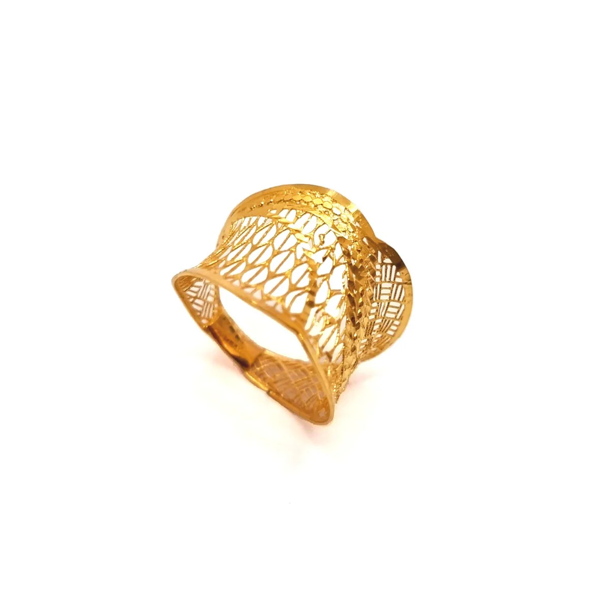 21K Pure Gold Elegant Classy Ring Design - Image 4