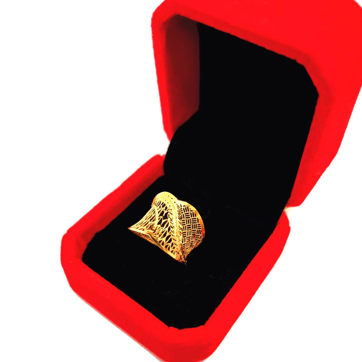 21K Pure Gold Elegant Classy Ring Design - Image 5
