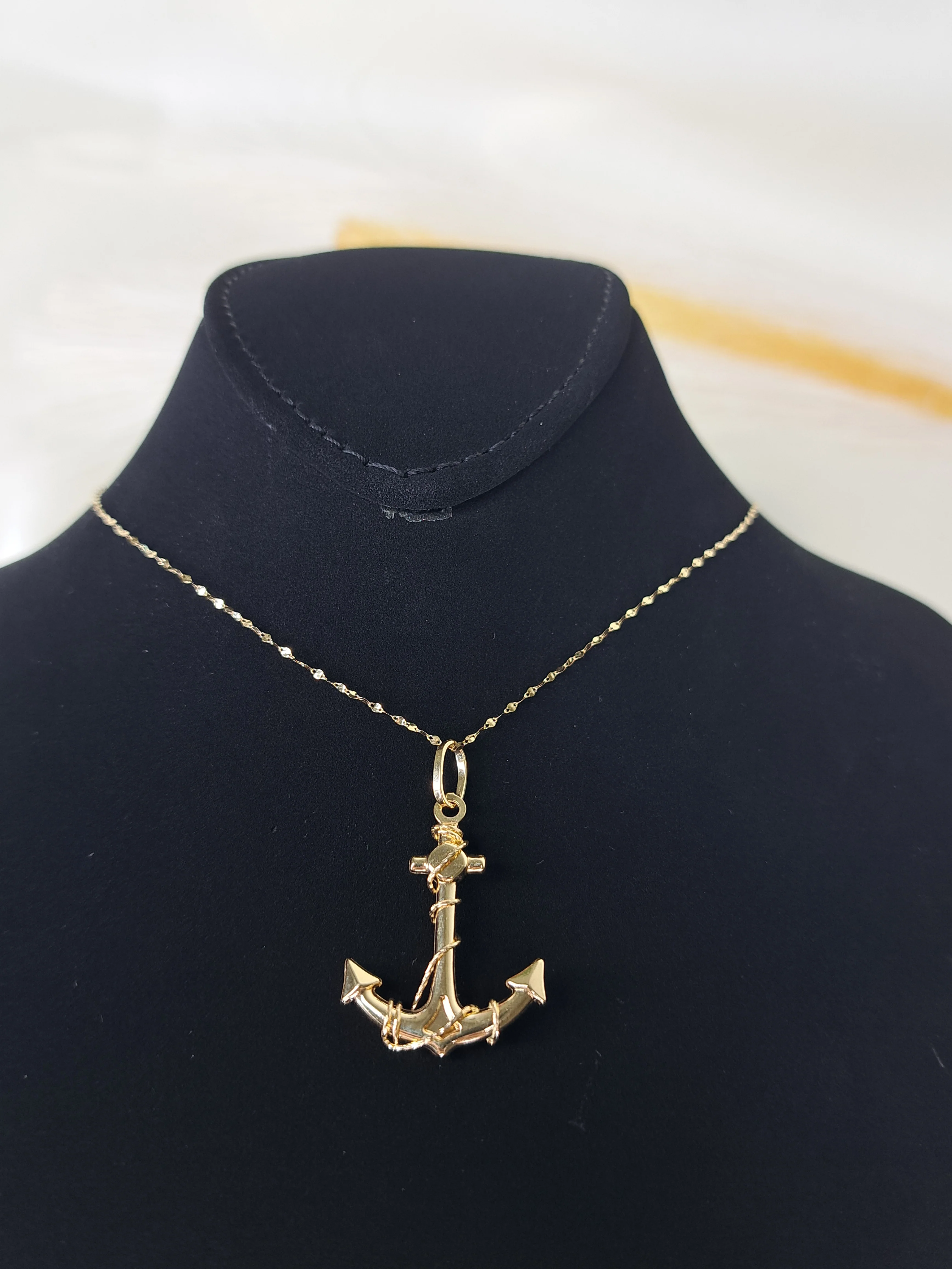 18K Pure Gold Anchor Design Necklace - Image 5