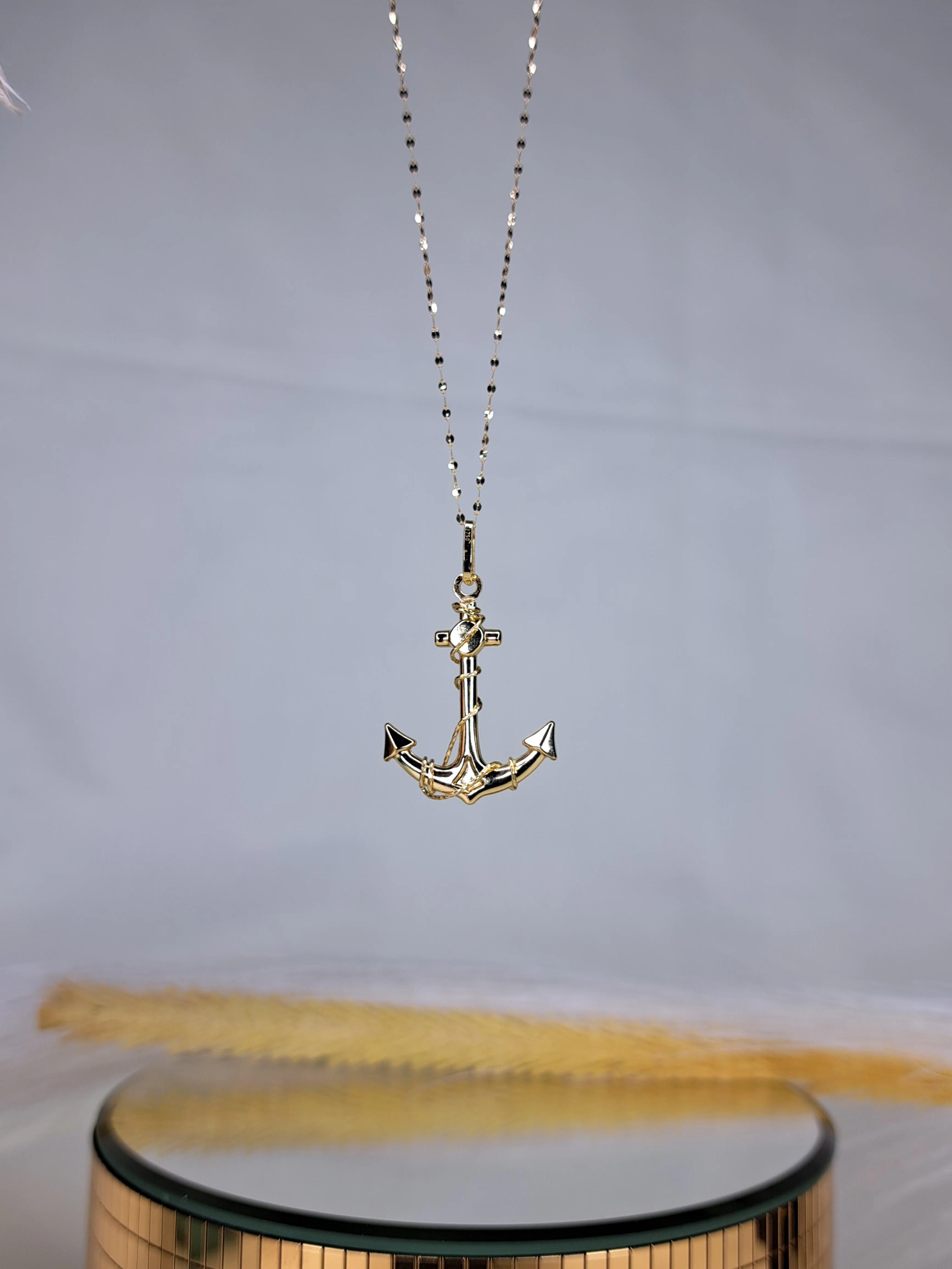 18K Pure Gold Anchor Design Necklace - Image 6