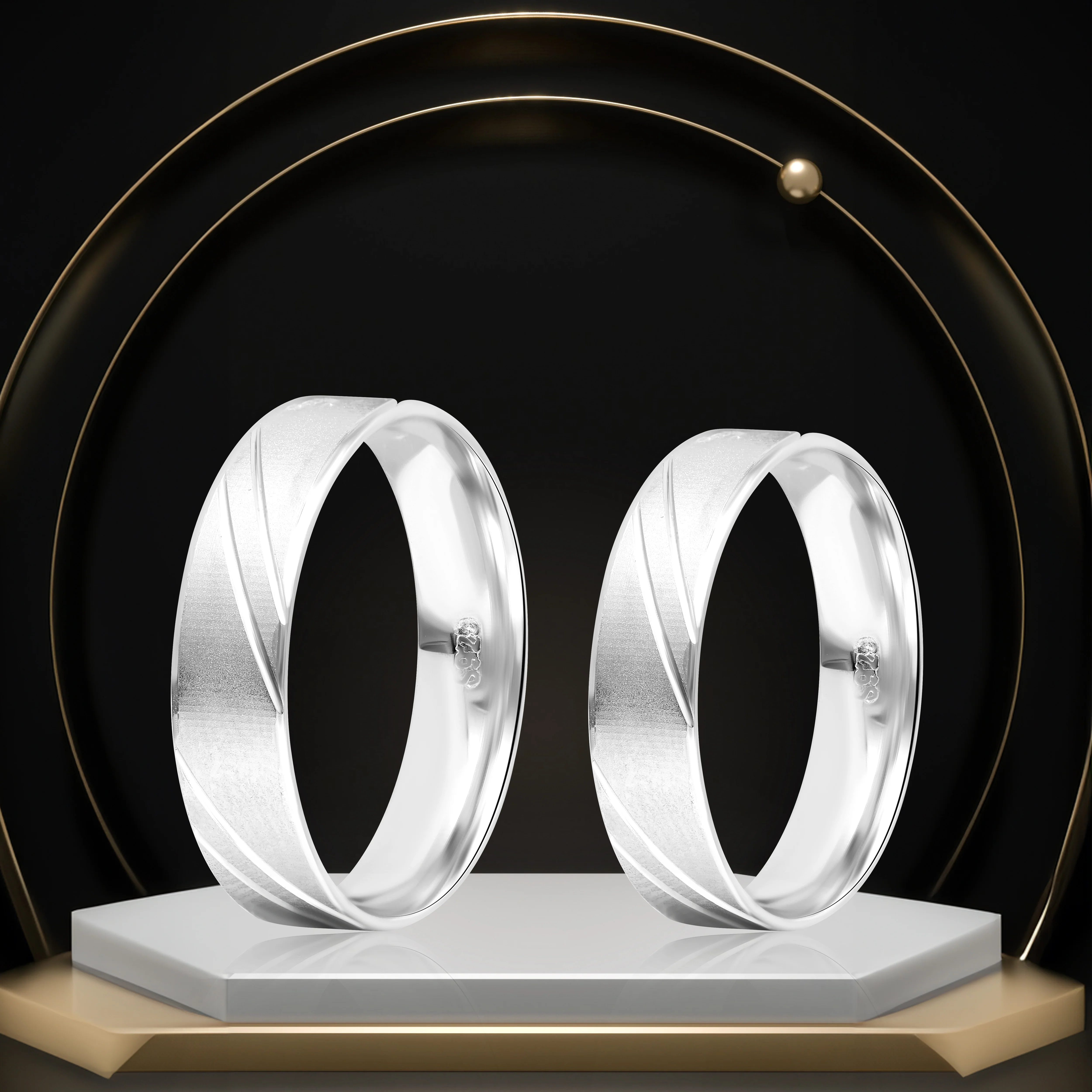 Real 925 Sterling Silver Couple Rings - Image 2